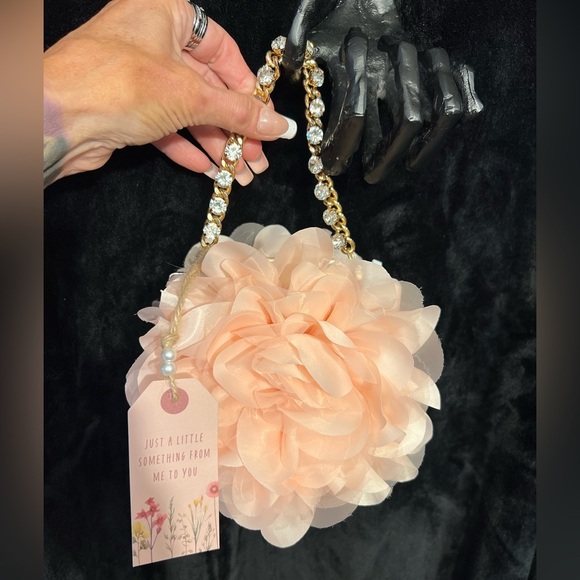 Jewel Badgley Mischka Blush Natasha Ruffle Box Clutch-NWT - Picture 6 of 13